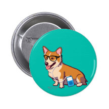 Botão do Corgi do hipster Botons