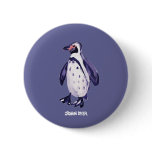 Botão do emblema da arte: Pinguim do roxo do tintu crachás