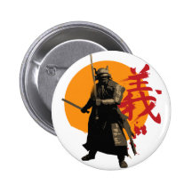 Botão do guerreiro do samurai boton