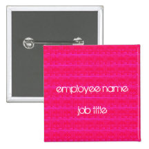Botão do nome de etiqueta do empregado do rosa que botons