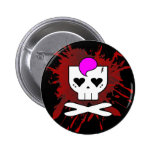 BOTÃO DO PIN DO SPLATTER DO SANGUE DO CRÂNIO DE KA BOTONS
