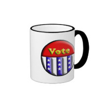 Botão do voto caneca