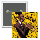Botão dourado do som do jazz pins
