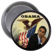 Botão grande da bandeira de Obama Eagle Botons