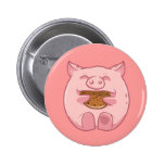 botão leitão cor-de-rosa do biscoito comer broches
