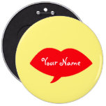 Botão personalizado dos lábios beijo vermelho pins