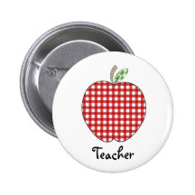 Botão vermelho do professor de Apple do guingão Pins