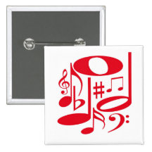 Botão vermelho musical botons
