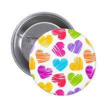 Botão vibrante dos corações pins