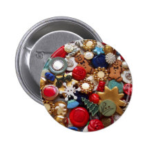 Botões dos homens de pão-de-espécie do Natal Pins