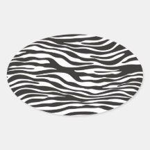 Branco animal do preto da zebra da pele da pele do adesivos em formato oval
