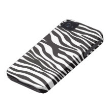 Branco animal do preto da zebra da pele da pele do capas iPhone 4 Case-Mate