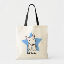 Branco bull terrier da estrela de Kawaii Bolsa Para Compra