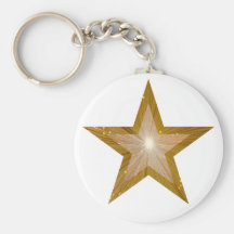 Branco do chaveiro da estrela do ouro