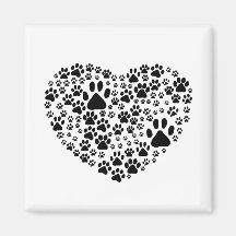 Branco do coração de Pawprints das fugas das patas Ima