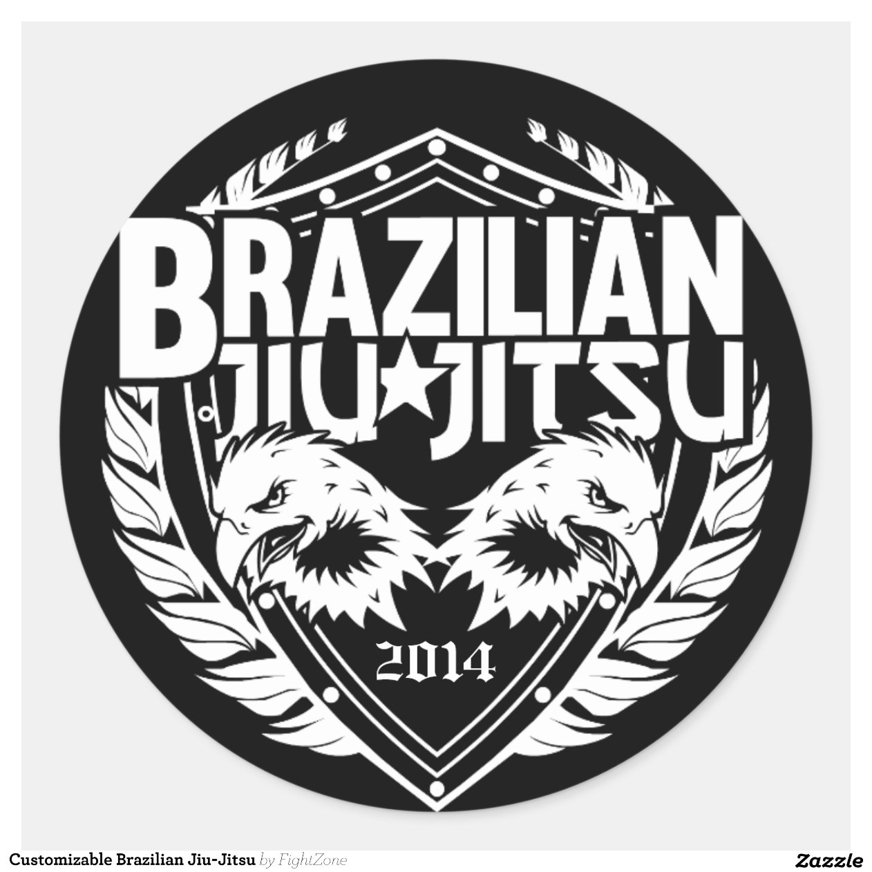 Brasileiro customizável Jiu Jitsu Adesivo Zazzle Artesanato Russo Em Sp ~ Brasileiro customizável Jiu Jitsu Adesivo Zazzle
