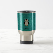 Brilho conhecido personalizado de turquesa do ping caneca