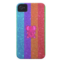 Brilho cor-de-rosa do arco-íris do elefante do bri capas iPhone 4 Case-Mate