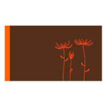Brown atraente & cartão de visita floral alaranjad