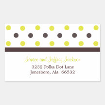 Brown e amarelo: Etiqueta do dot address da polca Adesivo Retangular