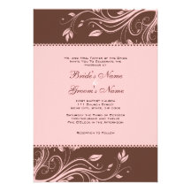 Brown e redemoinhos florais do rosa que Wedding o 