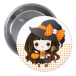 Bruxa de Kawaiii o Dia das Bruxas Botons