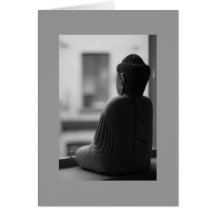 Buddha que senta-se na meditação cartoes