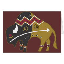 Búfalo indiano tribal cartão