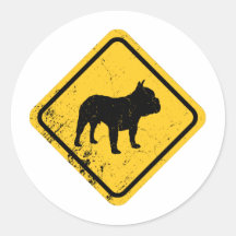 Buldogue francês adesivos em formato redondos