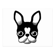 Buldogue francês/Boston Terrier Cartoes Postais