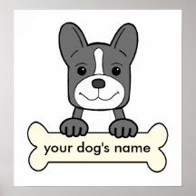Buldogue francês personalizado poster