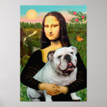 Buldogue inglês 9 - Mona Lisa Impressão