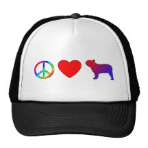 Buldogues franceses do amor da paz boné