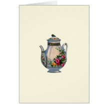 Bule Notecard do vintage Cartões