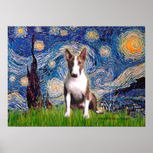 Bull terrier (Br) - noite estrelado Posteres