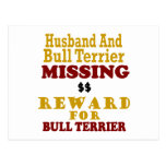 Bull terrier & recompensa faltante do marido para  cartões postais