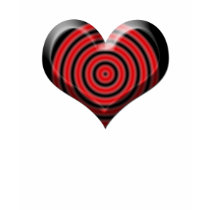 Bullseye do coração t - shirts