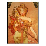 Buquê de Alphonse (Alfons) Mucha Cartao Postal
