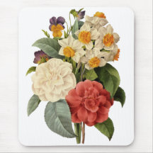 Buquê do casamento vintage, flores de florescência mouse pads