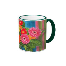 buquê dos gerberas caneca