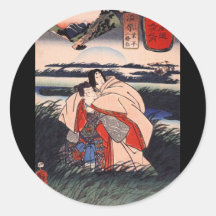 C. de pintura japonês 1800's adesivo redondo