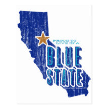 CA - estado azul orgulhoso Cartão Postal
