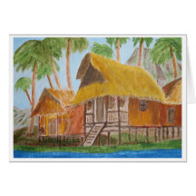 Cabanas da grama cartões