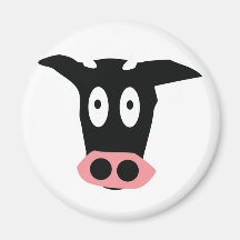 cabeça cómica engraçada da vaca imãs