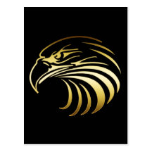CABEÇA DE EAGLE DO OURO CARTAO POSTAL