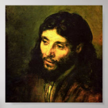 Cabeça de Jesus por Rembrandt Pôsteres