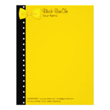 Cabeçalho amarelo de BowTie do limão Papeis De Carta Personalizados