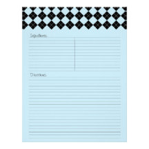 Cabeçalho azul da receita de Argyle Papéis De Carta Personalizados