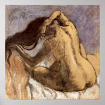 Cabelo de penteado fêmea por Edgar Degas Posters