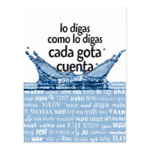 Cada gota cuenta. postal